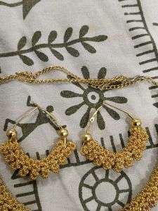 Gold-Tone Necklace and Earring Set