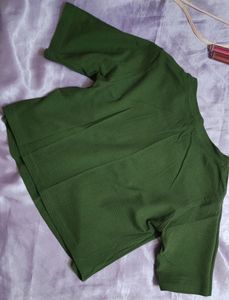 Green Zudio Crop Top