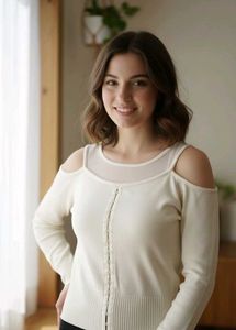 cream long sleeved top