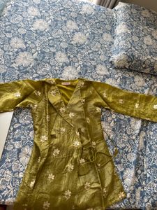 Olive Green Embroidered Kurta Set