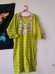 Yellow Straight Kurta
