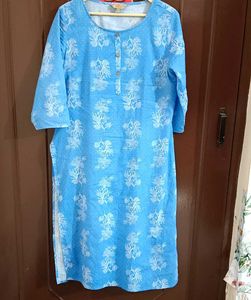 Sky Blue And White Kurta