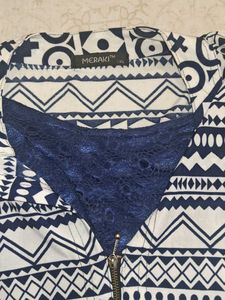 Patterned Open-Front Top
