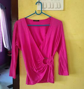 Pink Wrap Top 34-36 stretchy