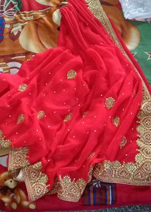 New Saree With Stich Blouse