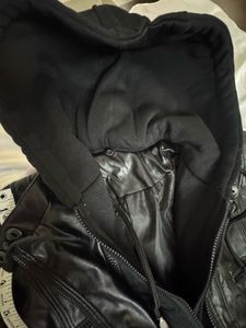 Leather Jacket With Hoodie