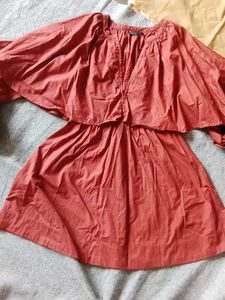 Red Dress with Cape Sleeves