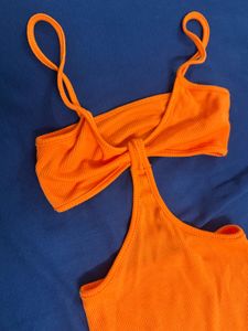 Orange Cutout Mini Dress