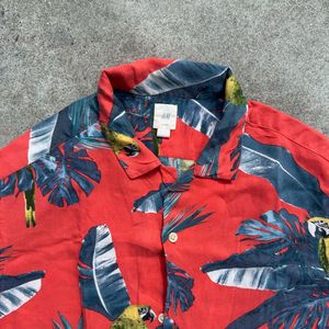 H&amp;M Tropical Parrot Print Shirt