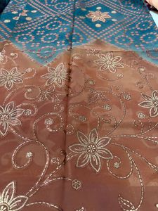 Beautiful Brown saree with blouse