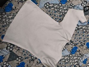 Off White Smart Top For 4-5; Years Girl