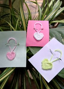 Combo Of Three Cute Croshet Heart Keychain