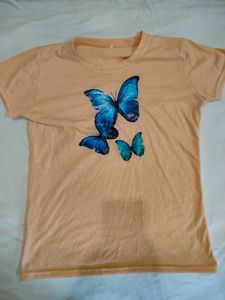 Butterfly Print T-Shirt (Size S)