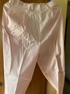 Beautiful Baby Pink Kurta Pant Set With Mirror Wor