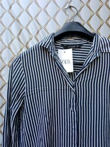 New With Tag Zara Striped Oversized Shirt
