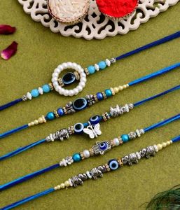 Combo Of 5 Evil Eye Rakhi Set