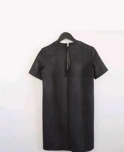 ZARA TRAFALUC COLLECTION faux suede black dress