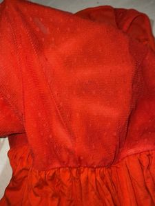 Mesh Backless Rusty Orange  Sleeveless Dress