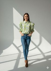 Floral Print Puff Sleeve Top