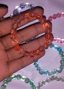 Handmade Crackled Glass Beads Bracelets
