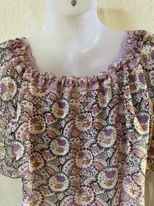 Paisley Print Ruffle Mini Dress