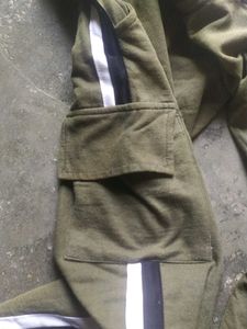 Olive Green Cargo Joggers And T Shirt For Men