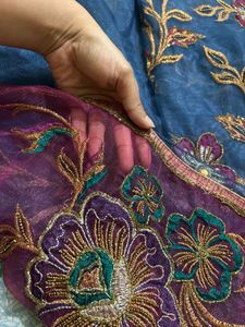 Heavy work net saree