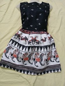 Patterned Fit & Flare Dress