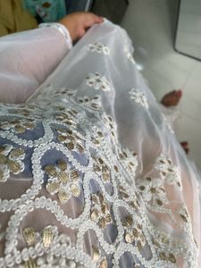 Festive Chikankari A-line Kurta with Belt