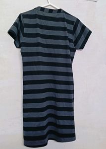 Striped &#34;Positive Vibes&#34; Tunic