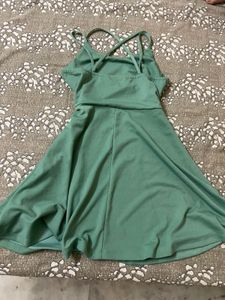 Green Mini Flared Dress