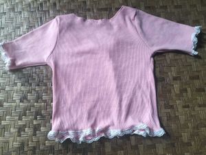 Vintage Pink Lace Trim Top