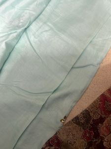 Cyan Colour Work Saree
