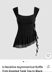 Combo Of Black Ruffle Top And Baggy Jean