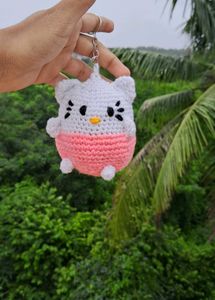Hello Kitty Crochet Keychain