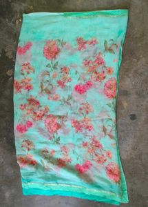 Beautiful Floral Print Organza Saree
