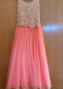 Peach and Gold Party Dress