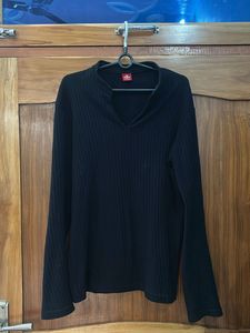 Black Ribbed Long Sleeve tshirt
