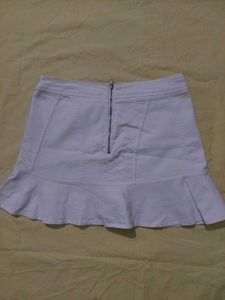 White A-Line Skort with pleaded Inner layer