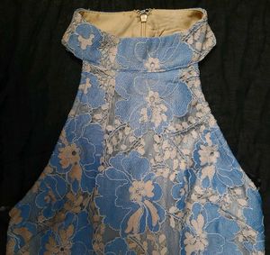 Corded Lace Fishtail High Neck Dress