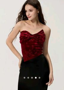Red Velvet Bow Top