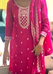 Magenta Embroidered Salwar Kameez Suit