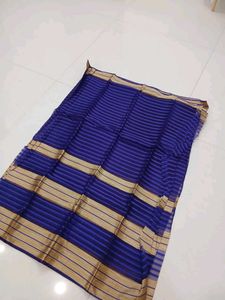 Cotton Silk Purple Saree With Blouse
