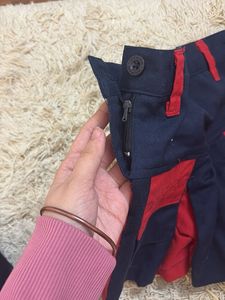 Navy &amp; Red Cargo Mini Skirt