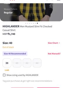 Highlander High Demand Brand New Mustard Checked S