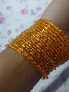 Vintage Inspired Orange Bangle Set