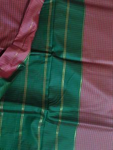 Red &amp; Green Saree With Blouse Piece