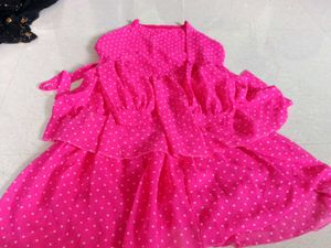Cute Pink Polka Dot Dress