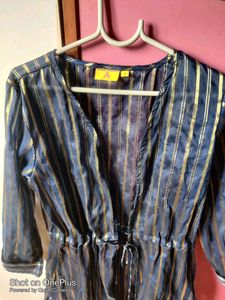 Striped Midi Kurta/ Dress Jacket