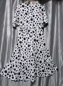 Polka Dot Tiered Midi Dress